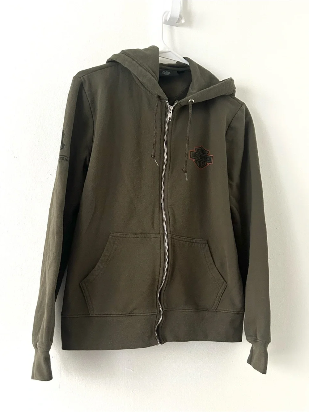Harley-Davidson Women’s M Wounded Warrior Project Full Zip Hoodie Military Green